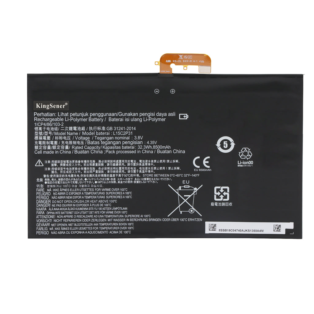 L15C2P31 replacement tablet battery 3.8V 32.3Wh 8500mAh Li-Polymer for Lenovo Yoga Book