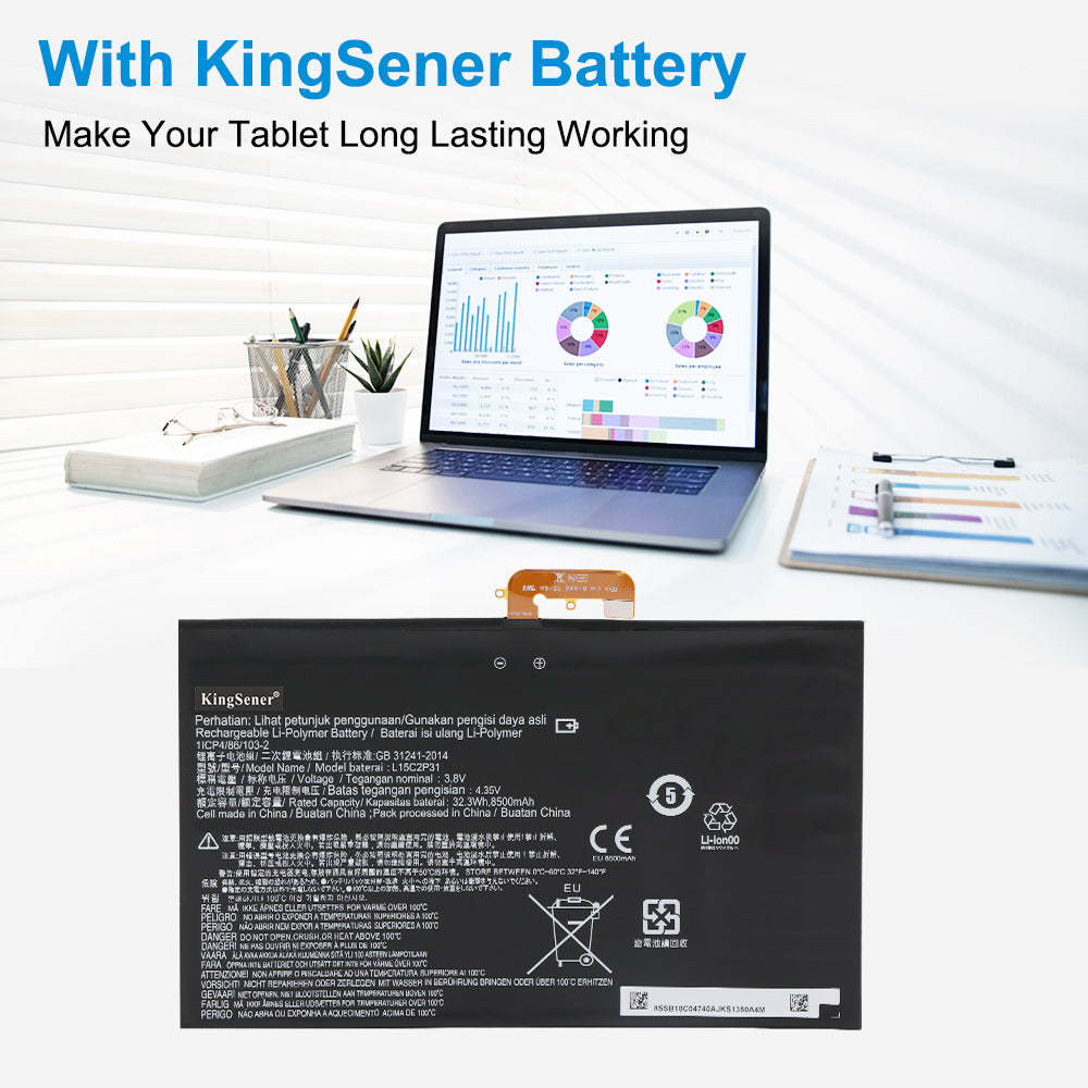 Lenovo Yoga tablet powered by KingSener L15C2P31 replacement tablet battery 3.8V 32.3Wh