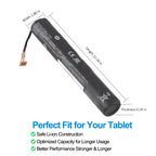 L15D2K31 Tablet Battery for Lenovo Yoga, 3.75V 6200mAh, showing cylindrical unit and repair tools