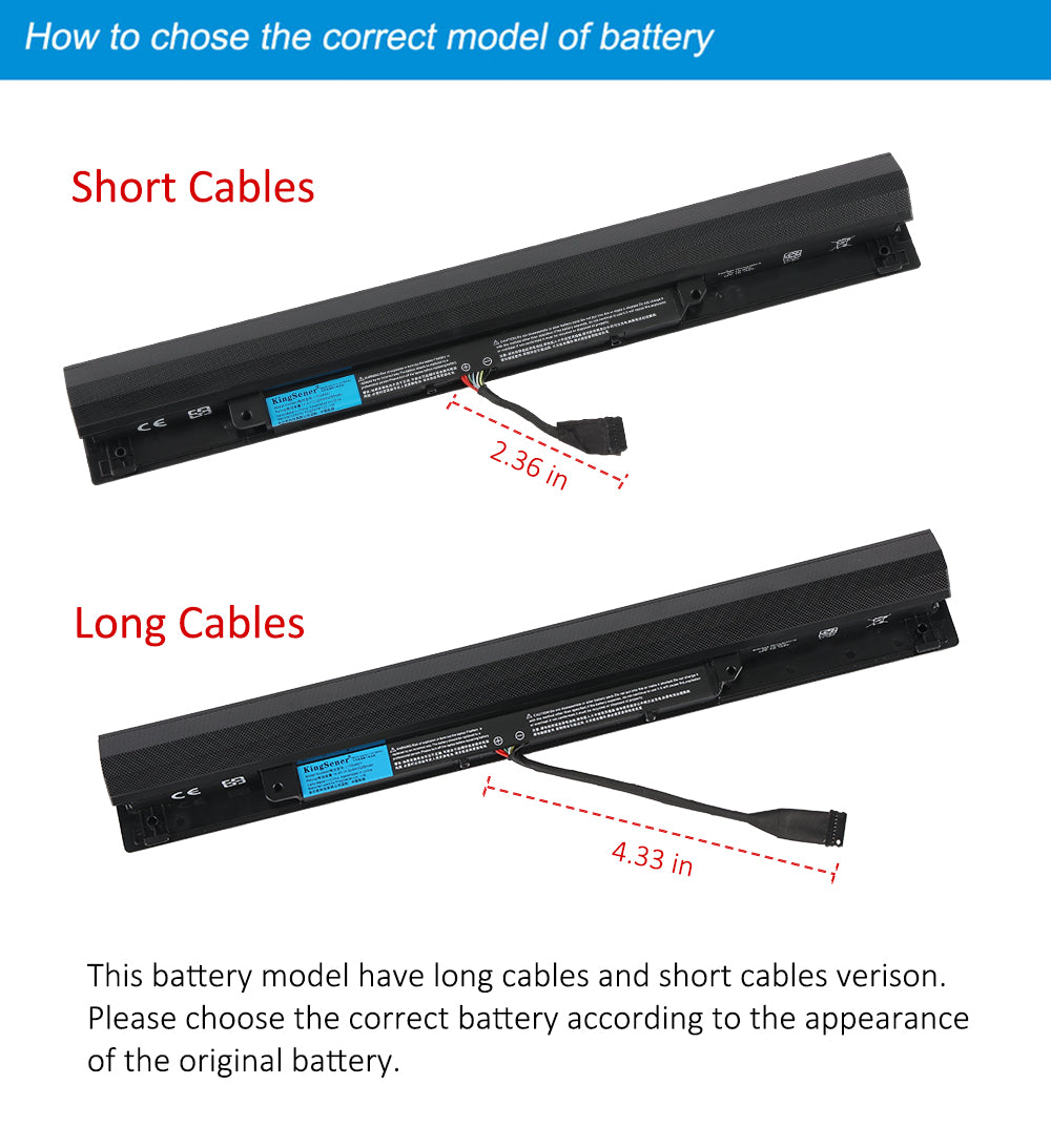L15L4A01 Laptop Battery for Lenovo IdeaPad, 32Wh, showing internal unit and connector cable