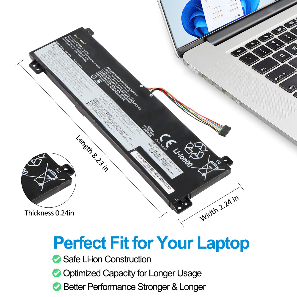 Lenovo L17C2PB3 replacement Li-ion laptop battery 7.6V 30Wh dimensions 8.23 inch perfect fit for laptop