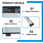 Lenovo L17C2PB3 replacement Li-ion laptop battery 7.6V 30Wh specs 8-pin interface with metal buckle