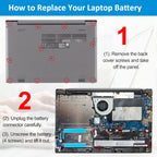 Lenovo L17C2PB3 replacement Li-ion laptop battery 7.6V 30Wh DIY 3-step replacement 4-screw removal