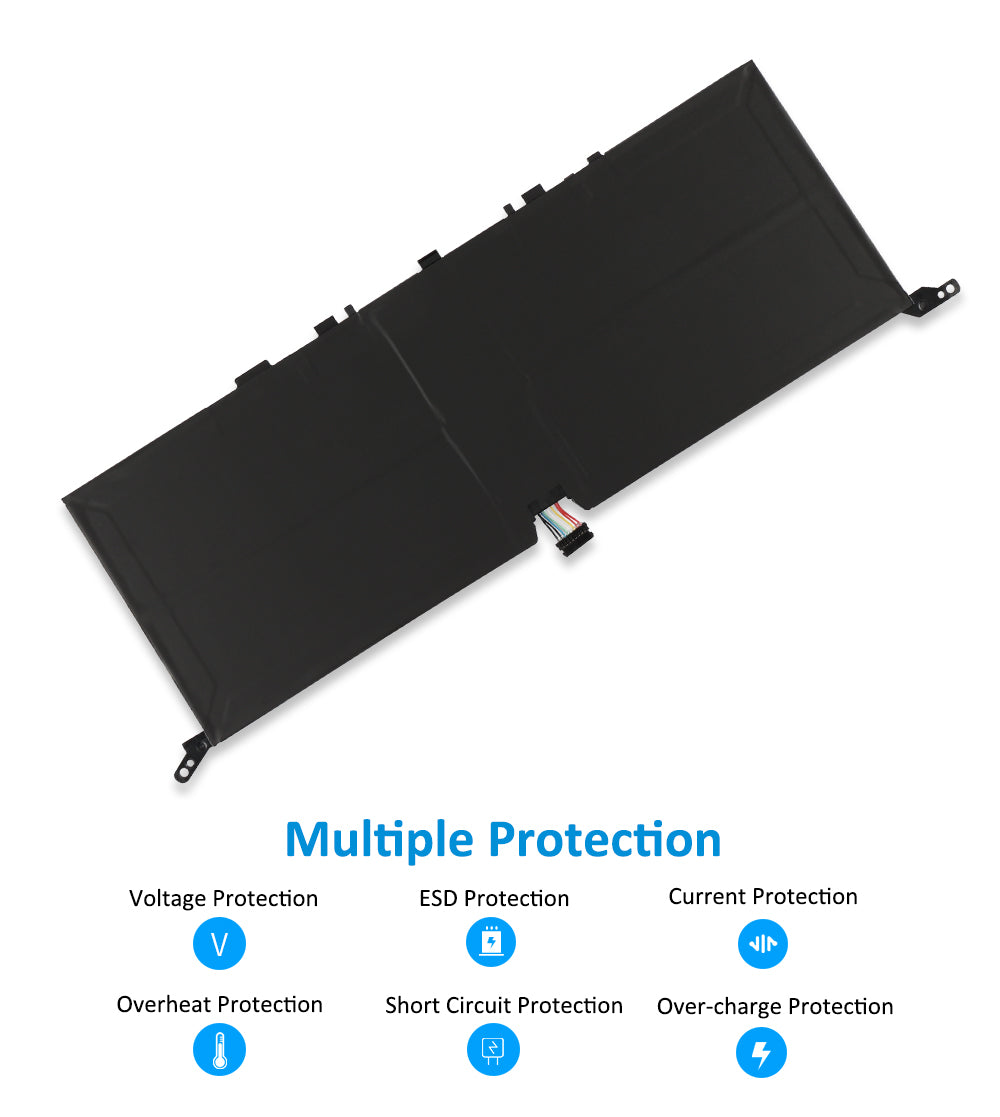 L17M4PE1 Replacement Laptop Battery for Lenovo, , rear view showing the smooth surface and structural design.