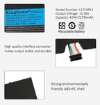 L17M4PE1 Replacement Laptop Battery for Lenovo, , top view of the battery showing screw holes and safety labels.