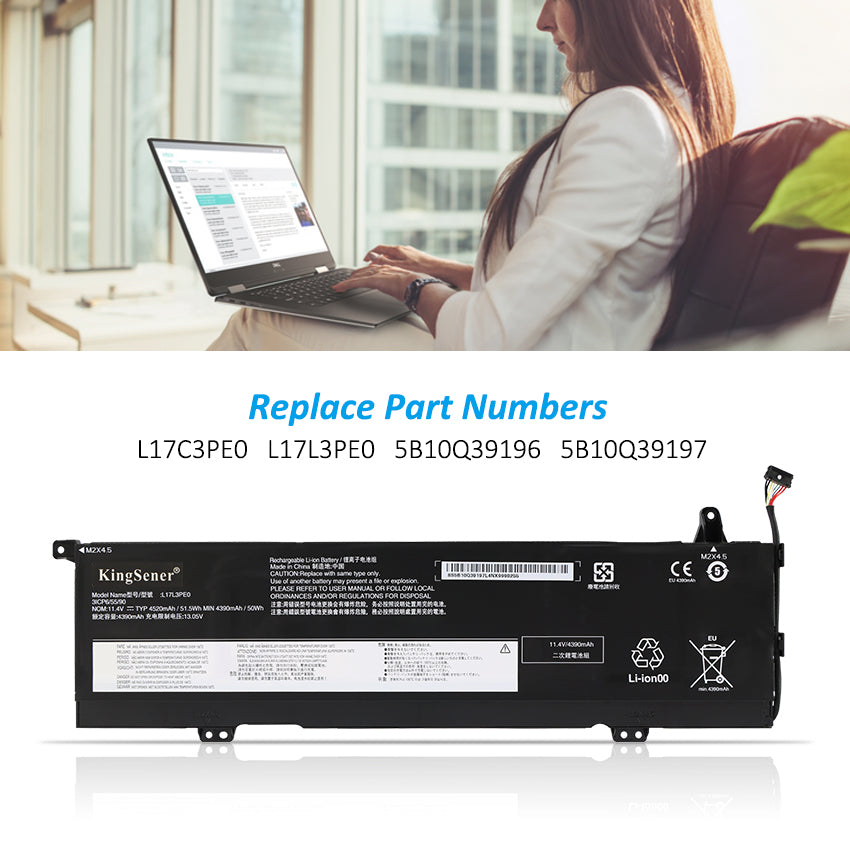 Lenovo-L17L3PE0-51.5WH-11.4V-Battery