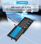 L17M4P71 Replacement Laptop Battery for Lenovo, 15.36V 54Wh/3520mAh, perspective view of the battery casing and mounting tabs