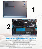 L17M4P71 Replacement Laptop Battery for Lenovo, 15.36V 54Wh/3520mAh, side profile highlighting the slim form factor.