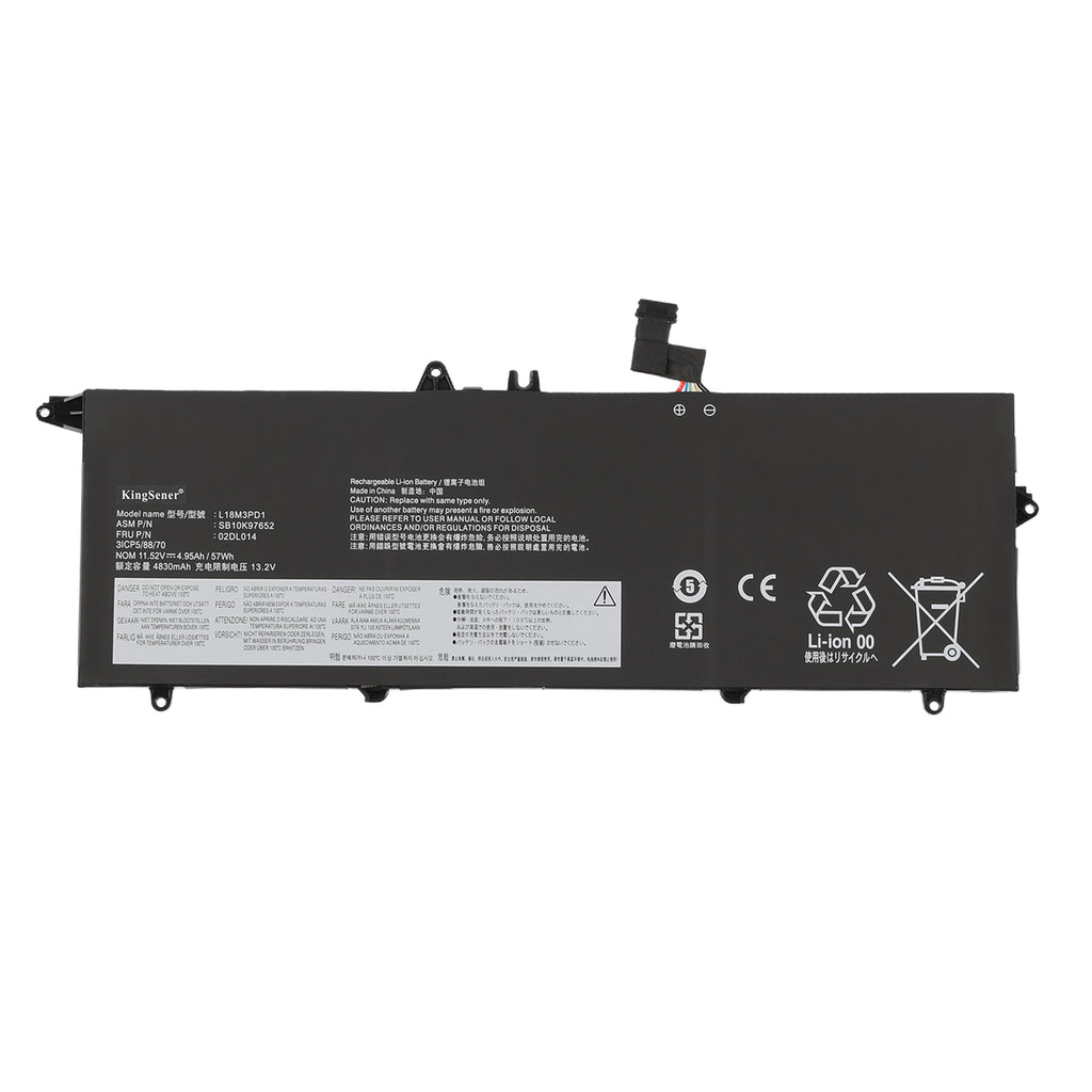 L18M3PD1 Replacement Battery For Lenovo ThinkPad T14s - Front View on White