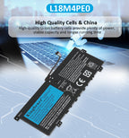 L18M4PE0 Laptop Battery for Lenovo Yoga, 7.72V 51Wh, showing slim internal unit and connector cable