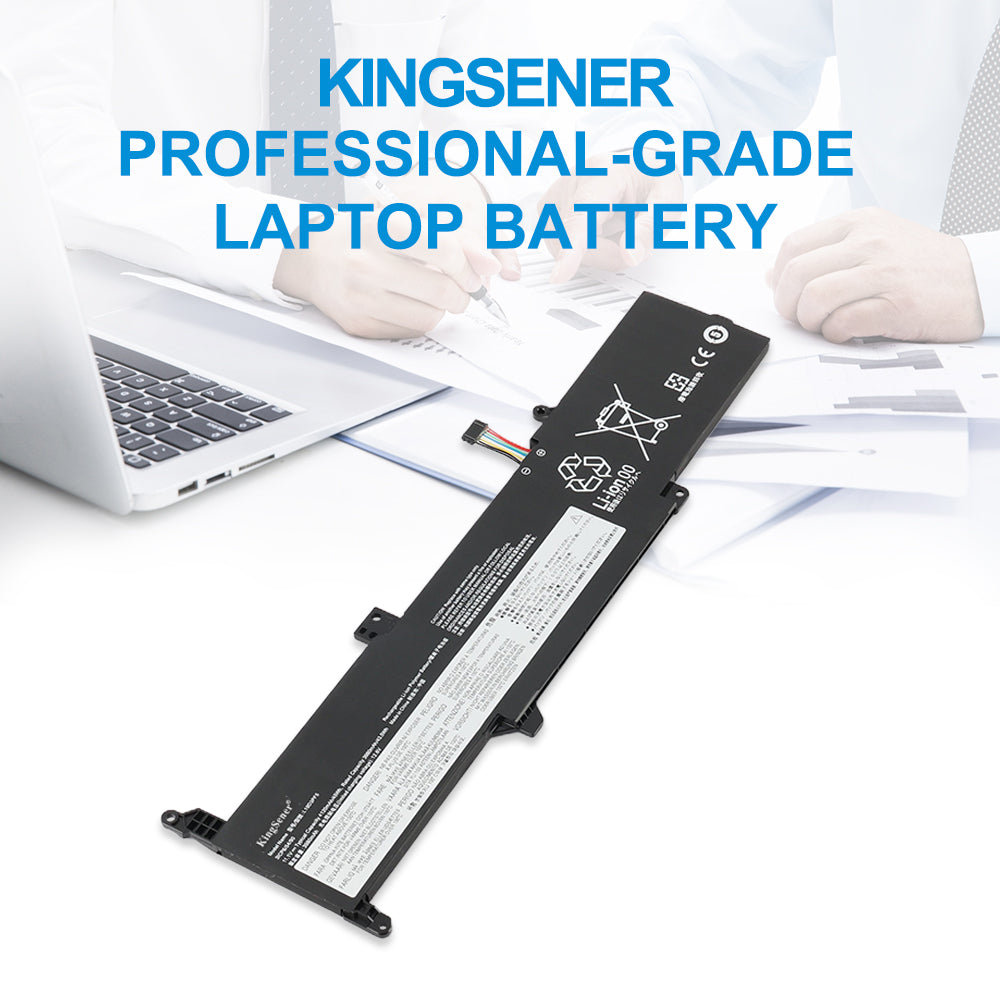 L19D3PF5 Laptop Battery for Lenovo IdeaPad, 11.34V 45Wh, showing the long black unit and white labels