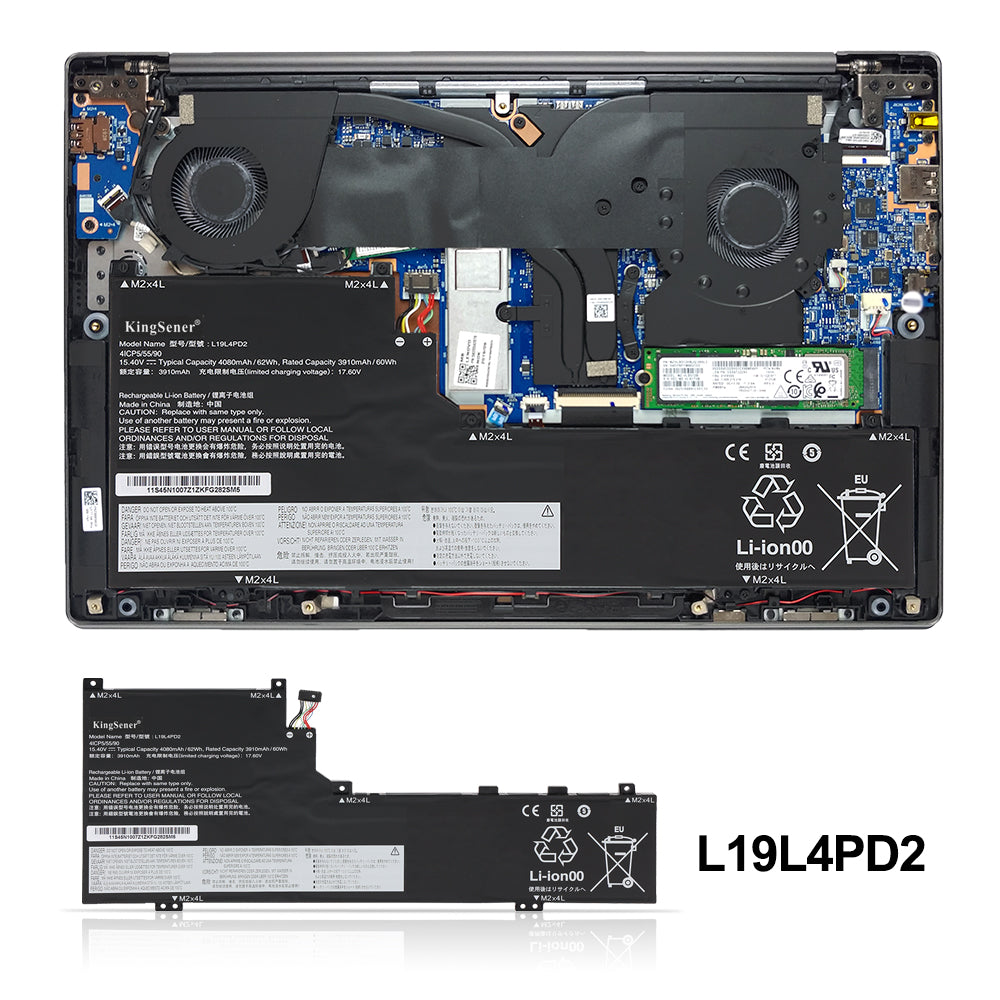 L19M4PD2 Laptop Battery For Lenovo IdeaPad Yoga S740-14IIL Series Notebook 5B10W67424 5B10U97772 L19L4PD2 5B10W67253 5B10U97773 | KingSener