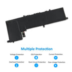 L19M3PD3 Replacement Laptop Battery for Lenovo, 11.52V 56Wh/4915mAh, rear view showing the smooth surface and structural desi