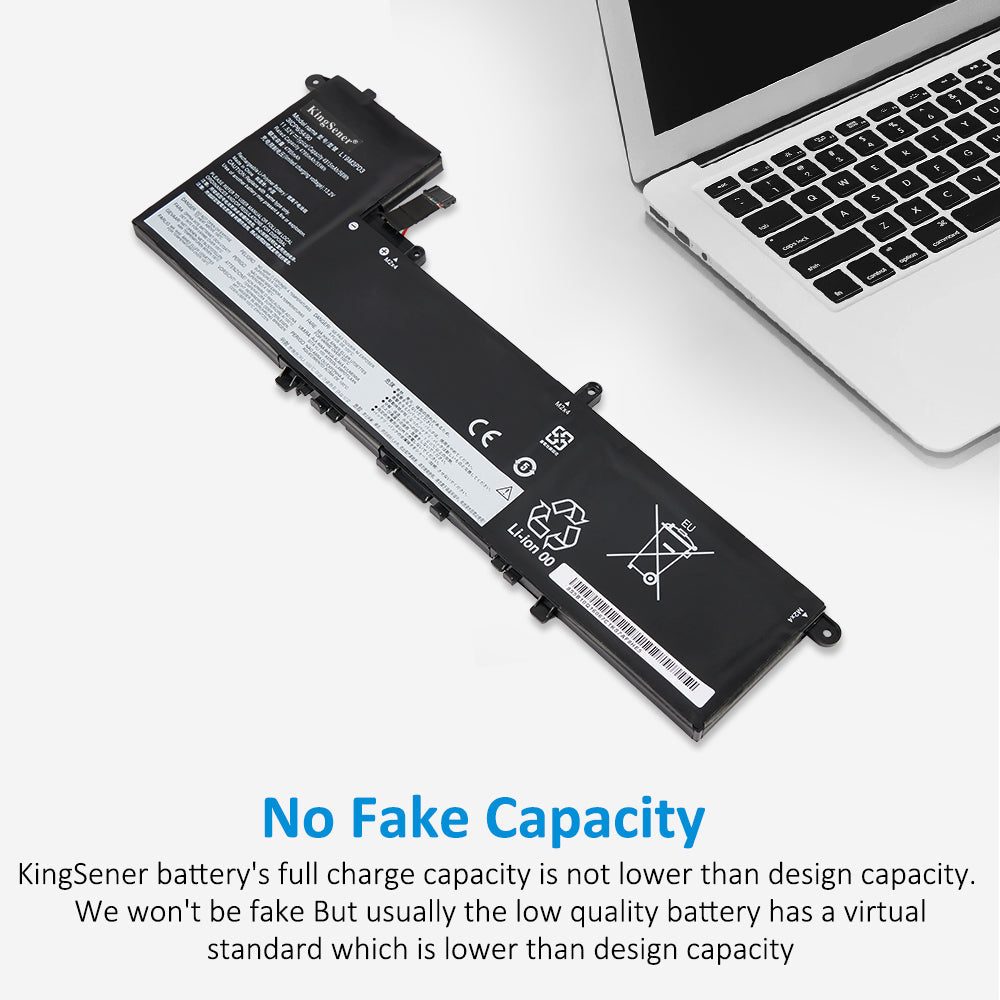 L19M3PD3 Replacement Laptop Battery for Lenovo, 11.52V 56Wh/4915mAh, side profile highlighting the slim form factor.