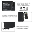 L19M3PD3 Replacement Laptop Battery for Lenovo, 11.52V 56Wh/4915mAh, top view of the battery showing screw holes and safety l