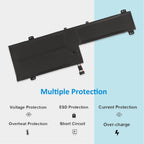 L19M3PD6 Laptop Battery for Lenovo IdeaPad, 11.52V 52.5Wh, showing internal unit and white text