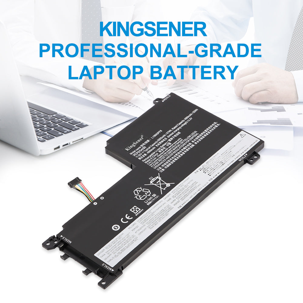 L19M3PF6 Laptop Battery for Lenovo IdeaPad, 11.52V 57Wh, showing internal unit with mounting tabs
