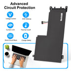 L19M3PF6 Laptop Battery for Lenovo IdeaPad, 11.52V 57Wh, showing internal unit with mounting tabs