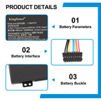 L19M3PF6 Laptop Battery for Lenovo IdeaPad, 11.52V 57Wh, showing internal unit with mounting tabs