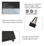 L20L2PF0 Replacement Laptop Battery for Lenovo, 7.68V, perspective view of the battery casing and mounting tabs.