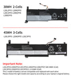 L20L2PF0 Replacement Laptop Battery for Lenovo, 7.68V, perspective view of the battery casing and mounting tabs.