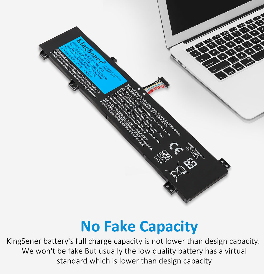 L20C4PC1 Replacement Laptop Battery for Lenovo, , side profile highlighting the slim form factor.