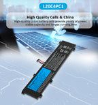 L20C4PC1 Replacement Laptop Battery for Lenovo, , perspective view of the battery casing and mounting tabs.