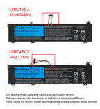 L20C4PC1 Replacement Laptop Battery for Lenovo, , perspective view of the battery casing and mounting tabs.