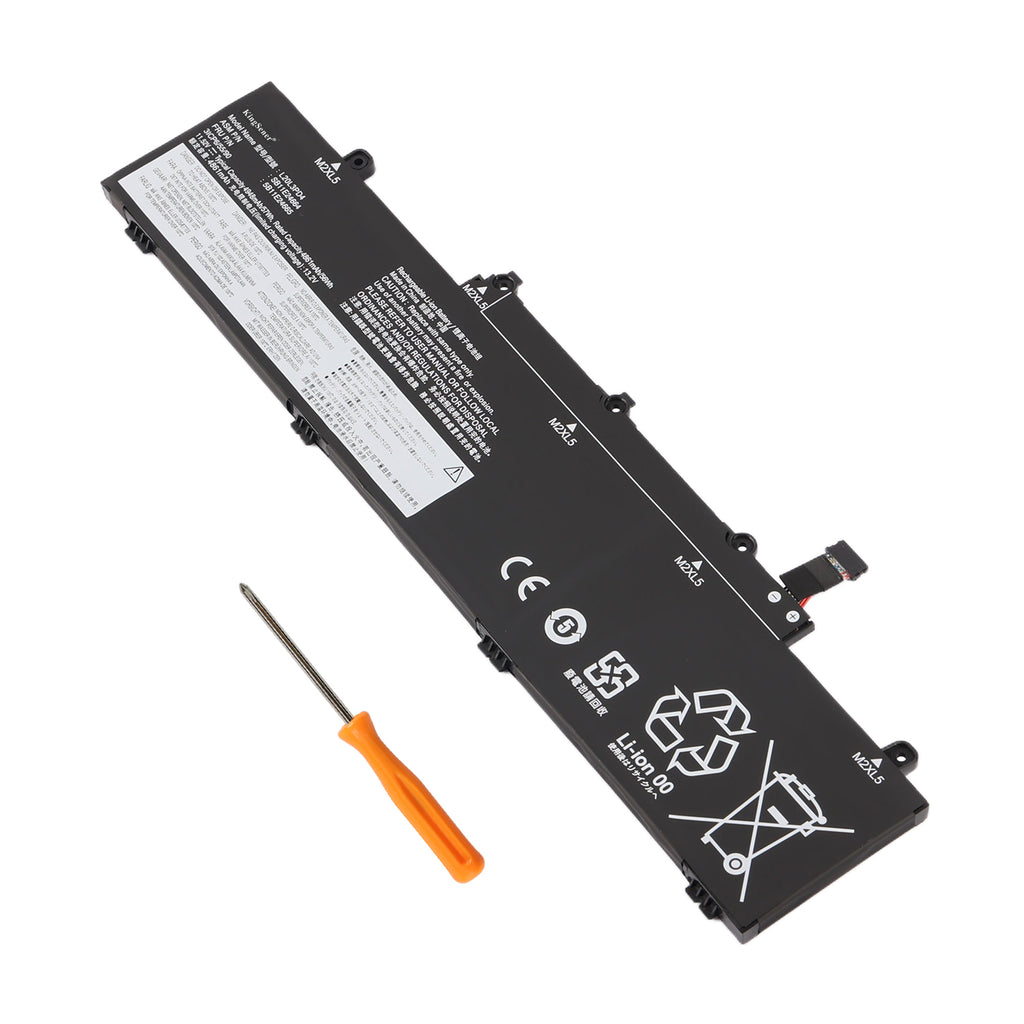 L20L3PD4 battery with screwdriver on white background