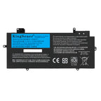 L20D4P71 Replacement Laptop Battery for Lenovo, 15.44V, front view of slim black internal battery with connector wires.