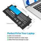 L20D4P71 Replacement Laptop Battery for Lenovo, 15.44V, angled view of the internal rechargeable battery unit.