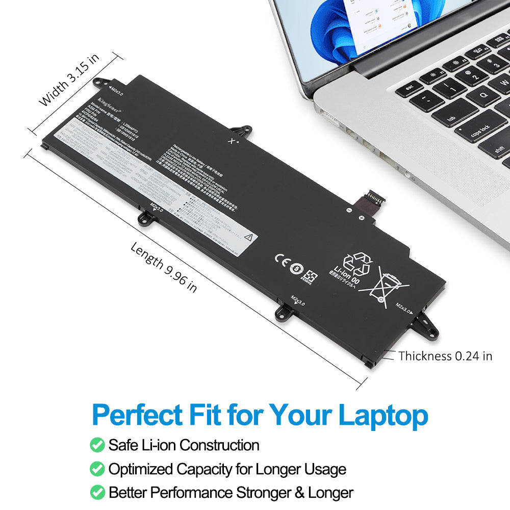 L20M4P73 Replacement Laptop Battery for Lenovo, 7Wh, angled view of the internal rechargeable battery unit.