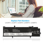 L21L4P71 Replacement Laptop Battery for Lenovo, 15.44V, rear view showing the smooth surface and structural design.