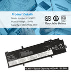 L21M4P72 Replacement Laptop Battery for Lenovo, 15.44V, perspective view of the battery casing and mounting tabs.
