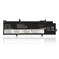 L21D4P71 Replacement Laptop Battery for Lenovo, 15.44V, front view of slim black internal battery with connector wires.