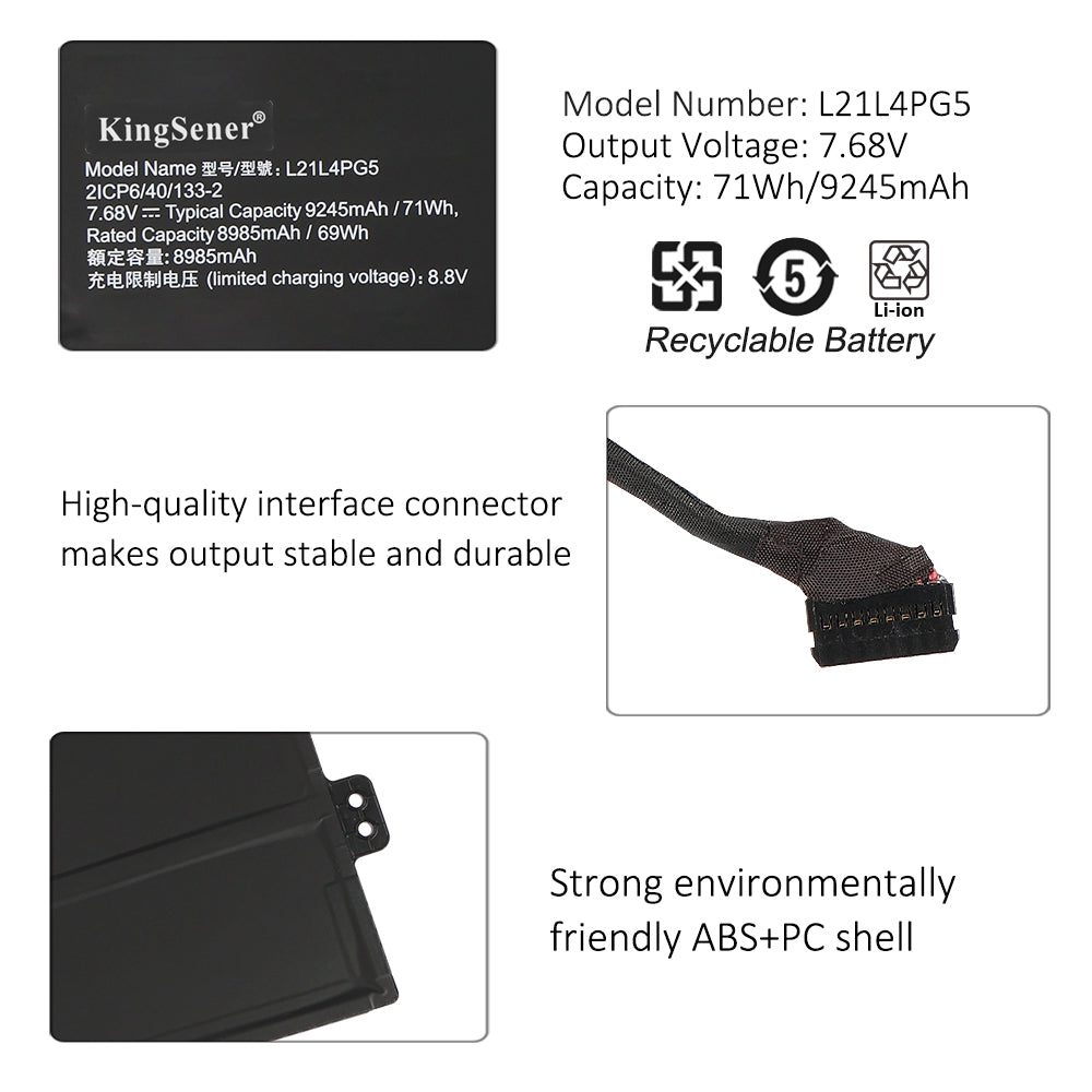 5B11J07490 L21L4PG5 Laptop Battery For Lenovo IdeaPad Gaming Chromebook 16 IdeaPad IP 5 Chrome 16IAU7 2ICP6/40/133-2