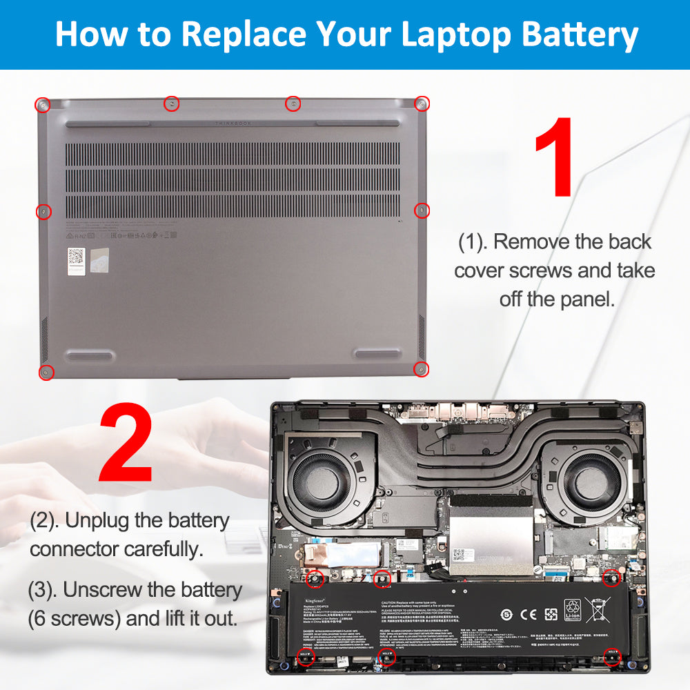 Step-by-step guide how to replace L22C4PC0 battery in Lenovo ThinkBook Legion laptop