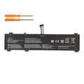 L22C4PC0 battery with two screwdrivers on white background