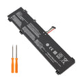 L22C4PC0 battery with two screwdrivers on white background