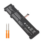 L22C4PC0 battery with two screwdrivers on white background