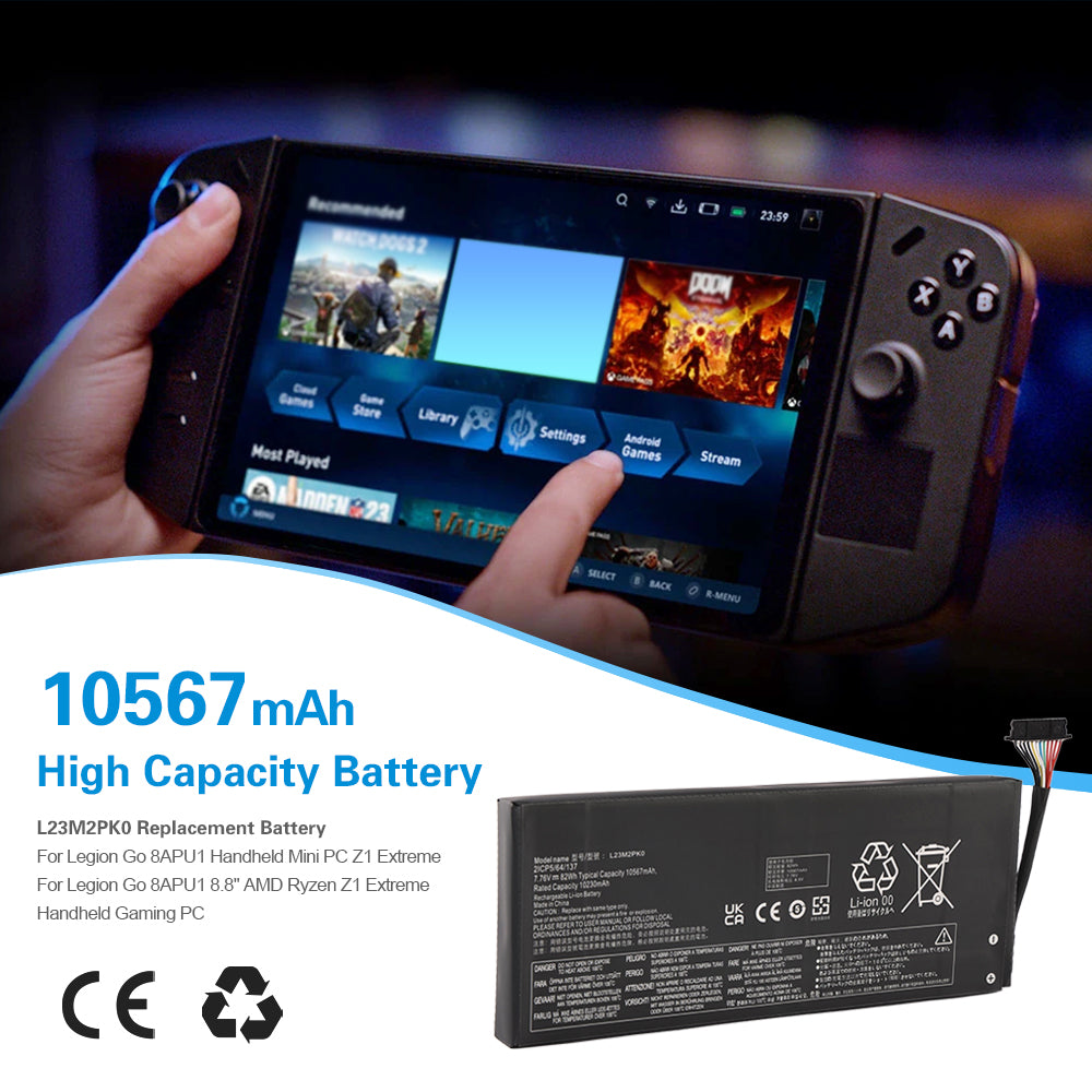 L23M2PK0 10567mAh high capacity battery for Lenovo Legion Go 8APU1 handheld gaming PC
