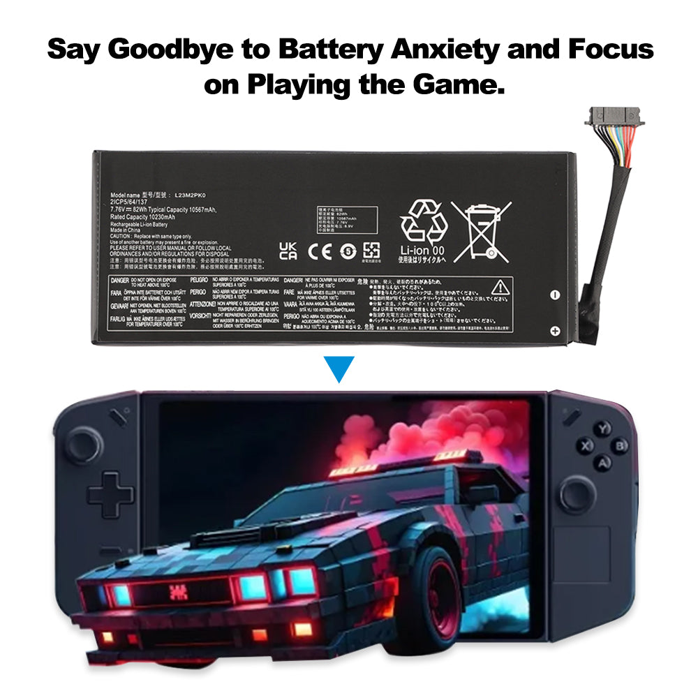 L23M2PK0 battery for Lenovo Legion Go 8APU1 handheld gaming PC playing racing game