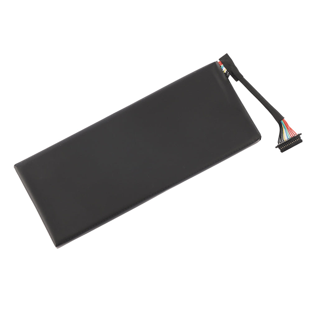 Back view of L23M2PK0 battery with flex cable connector on white background