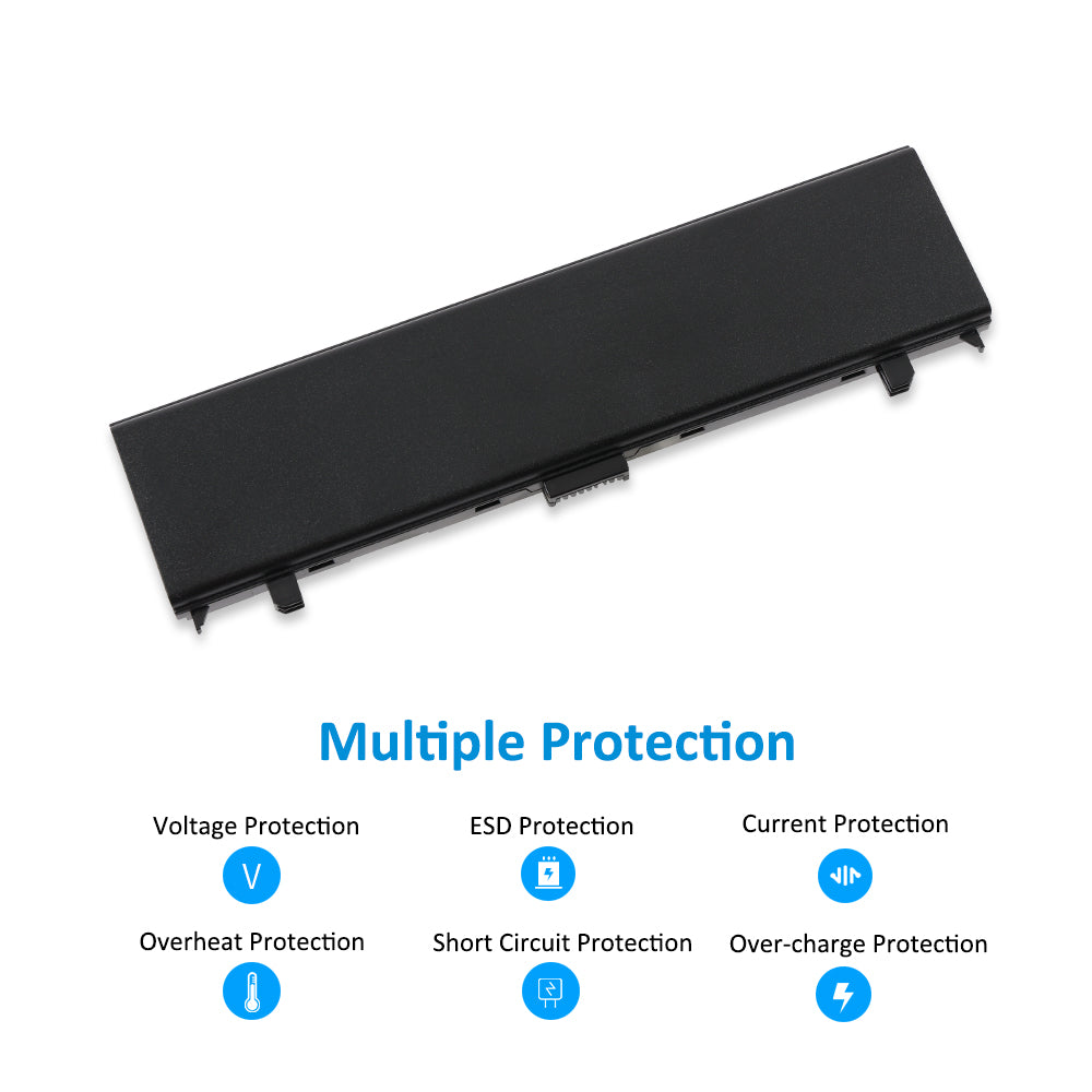 L560 rechargeable Li-ion battery for Lenovo Thinkpad, 48WH capacity, front view showing multi-pin connector and safety warnings.