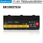00NY490 laptop battery for Lenovo ThinkPad P50 P51 P52, 11.4V 90WH, high capacity with red 77+ sticker and yellow warning strip.
