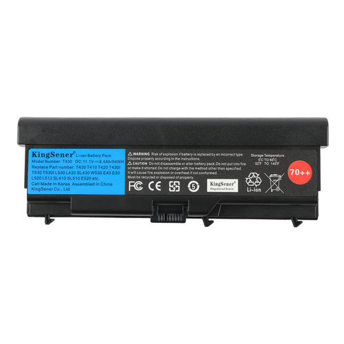 Replacement Battery For Lenovo ThinkPad T430 94WH - Front View on White