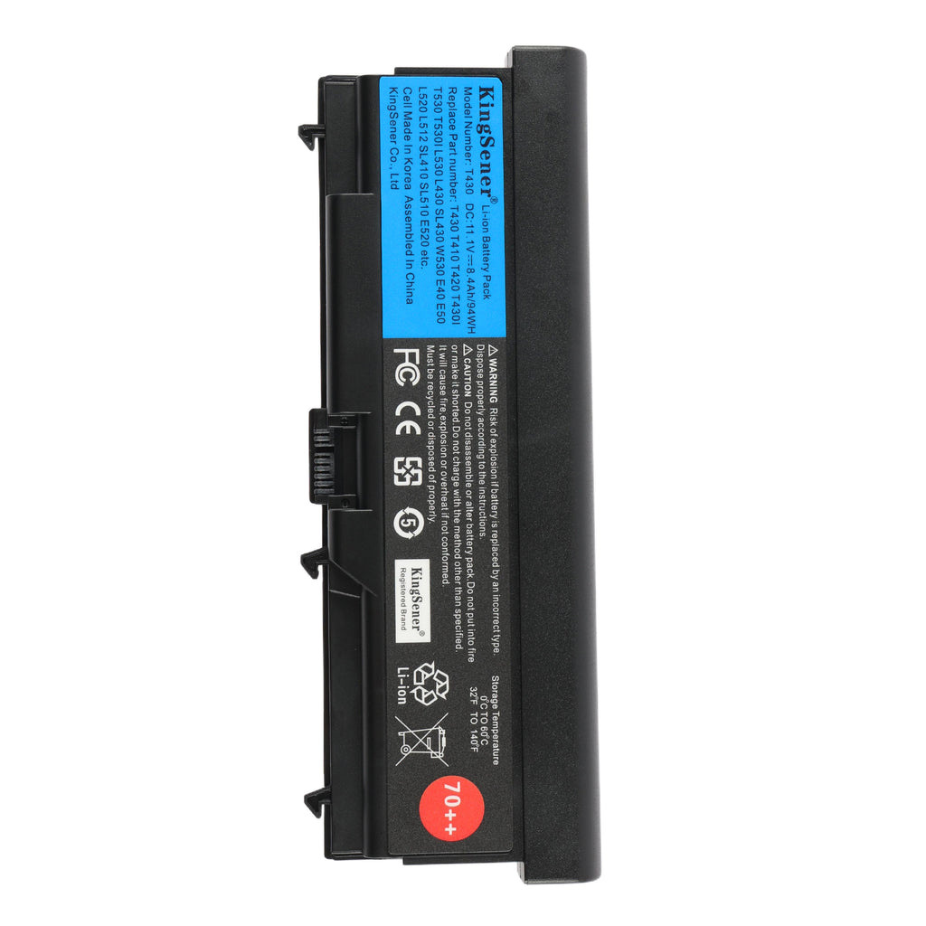 Replacement Battery For Lenovo ThinkPad T430 94WH - Front View on White