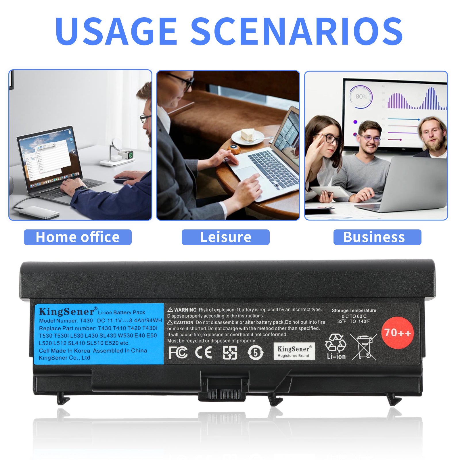 ThinkPad T430 replacement battery in use with Lenovo laptop