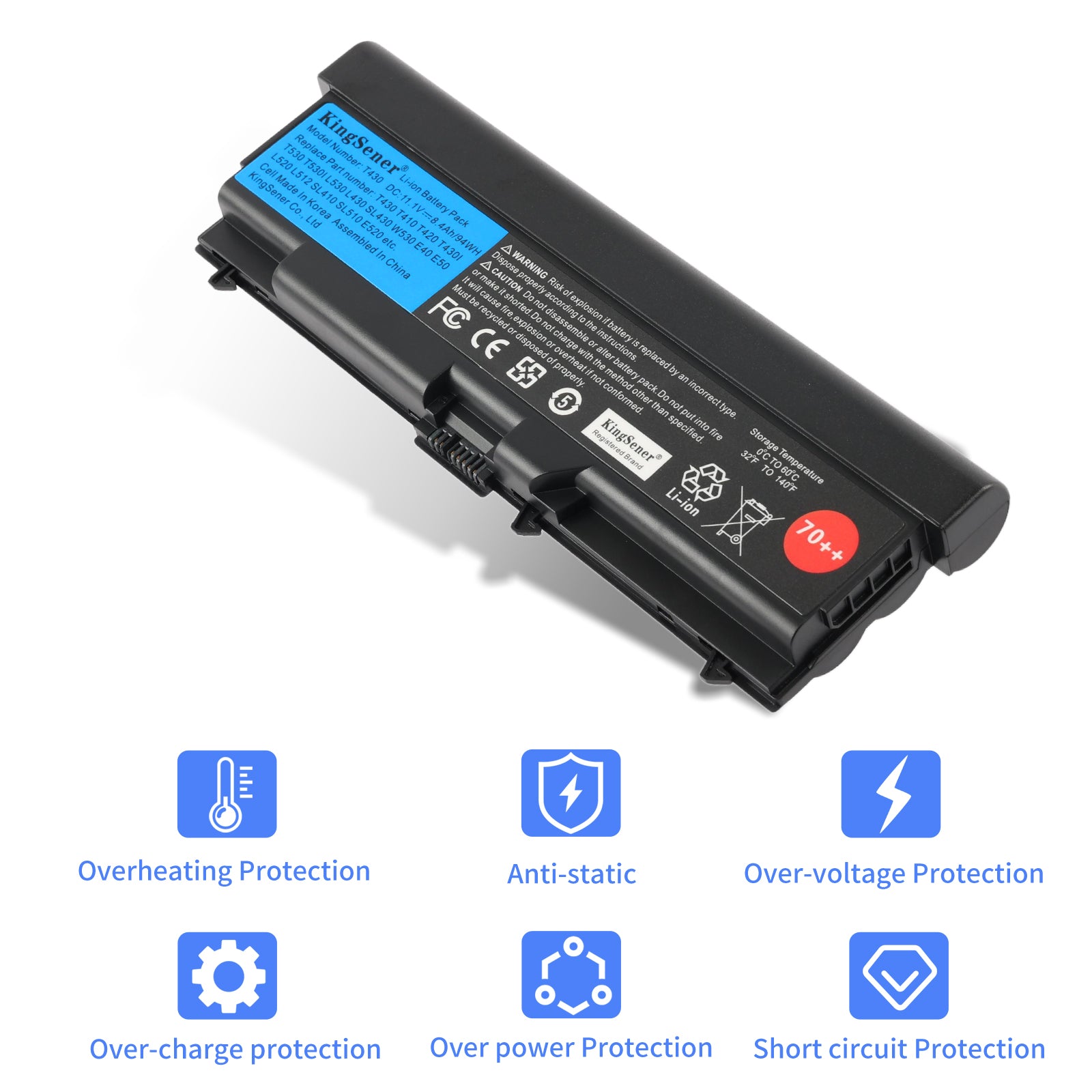 ThinkPad T430 battery key features - overcharge and short circuit protection