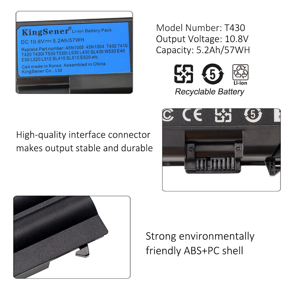 Lenovo ThinkPad W530 Series Laptop Battery Replacement-Compatible T430